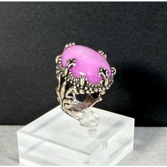 Carolyn Pollack Sterling Silver Oval Charoite Ring Size 7 - Picture 7 of 8